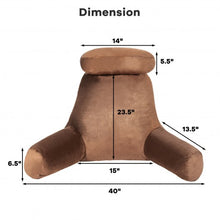 Load image into Gallery viewer, Reading Pillow TV Bed Rest Memory Foam with Arms Rests Neck Roll Back Support-Brown