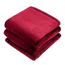 Load image into Gallery viewer, 84" x 90" Flannel Heated Electric Blanket with Dual Controllers -Red