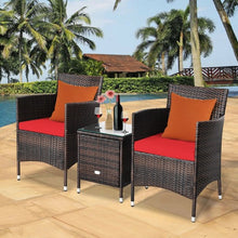 Load image into Gallery viewer, 3 pcs Outdoor Rattan Wicker Furniture Set-Red