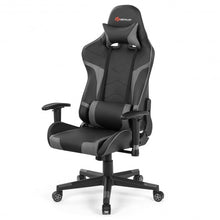 Load image into Gallery viewer, Reclining Swive Massage Gaming Chair-Gray