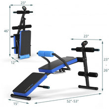 Load image into Gallery viewer, Multi-Functional Foldable Weight Bench Adjustable Sit-up Board with Monitor-Blue