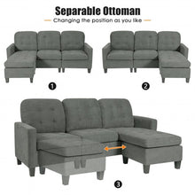 Load image into Gallery viewer, Convertible L-shaped Sectional Sofa Couch with Massage Cushion-Dark Gray