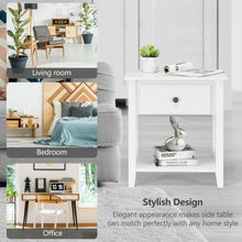 Load image into Gallery viewer, Nightstand with Drawer and Storage Shelf for Bedroom Living Room-Wine