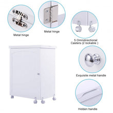 Load image into Gallery viewer, White Folding Swing Craft Table Storage Shelves Cabinet