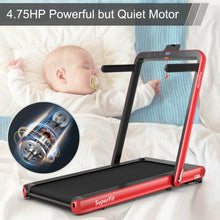 Load image into Gallery viewer, 4.75HP 2 In 1 Folding Treadmill with Remote APP Control-Red