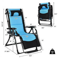 Load image into Gallery viewer, Outdoor Folding Padded Zero Gravity Lounge Chair-Navy