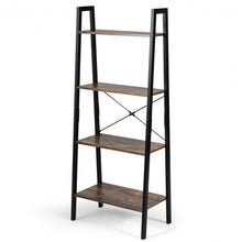 Load image into Gallery viewer, 4-Tier Ladder Shelf Ladder Bookcase Bookshelf Display Rack Plant Stand