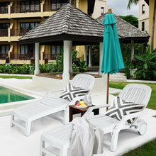 Load image into Gallery viewer, Adjustable Patio Sun Lounger with Weather Resistant Wheels-White