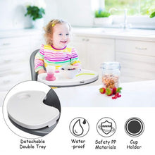 Load image into Gallery viewer, 3 in 1 Convertible Highchair with Detachable Double Trays-Gray