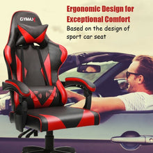 Load image into Gallery viewer, Gaming Chair Reclining Swivel with Massage Lumbar Support -Red