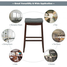 Load image into Gallery viewer, 29�Set of 2 Nailhead Saddle Bar Stools -Coffee