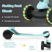Load image into Gallery viewer, 2 in 1 Kids Kick Scooter with Flash Wheels for Girls Boys from 1.5 to 6 Years Old-Green