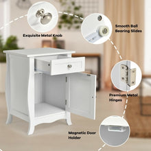 Load image into Gallery viewer, Wooden Accent End Table with Drawer Storage Cabinet Nightstand-White