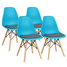 Load image into Gallery viewer, 4Pcs Mid Century Dining Chair with Linen Cushion-Blue