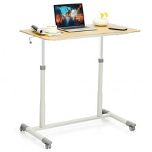 Load image into Gallery viewer, Height Adjustable Computer Desk Sit to Stand Rolling Notebook Table -Natural