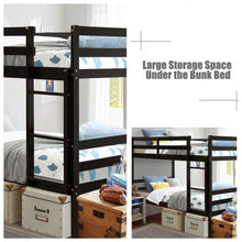Load image into Gallery viewer, Twin Bunk Bed Children Wooden Bunk Beds Solid Hardwood-Coffee