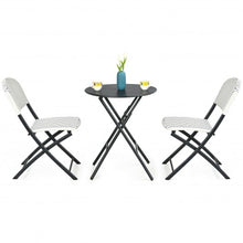 Load image into Gallery viewer, 3PCS Patio Rattan Bistro Set with Round Dining Table and 2 Chairs