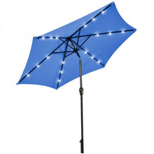 Load image into Gallery viewer, 9' Solar LED Lighted Patio Market Umbrella Tilt Adjustment Crank Lift -Blue