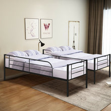 Load image into Gallery viewer, Metal Twin Kids Bunk Bed with Ladder Safety Guard Rails