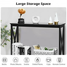 Load image into Gallery viewer, 2-Tier Console X-Design Sofa Side Accent Table-Black