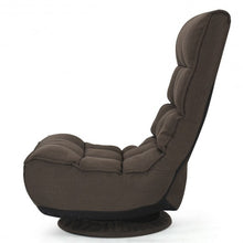 Load image into Gallery viewer, 4-Position Adjustable 360 Degree Swivel Folding Floor Sofa Chair-Brown