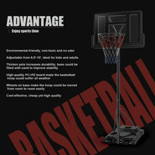 Load image into Gallery viewer, Height Adjustable Portable Shatterproof Backboard Basketball Hoop