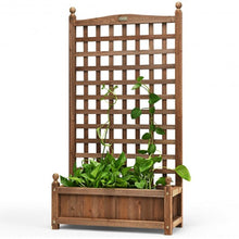 Load image into Gallery viewer, Solid Wood Planter Box with Trellis Weather-resistant Outdoor