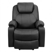 Load image into Gallery viewer, Electric Power Lift Leather Massage Sofa-Black