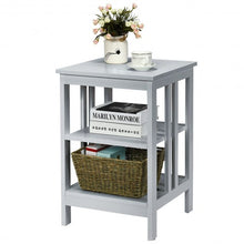 Load image into Gallery viewer, 3-tier Side Table Nightstand with Stable Structure-Gray