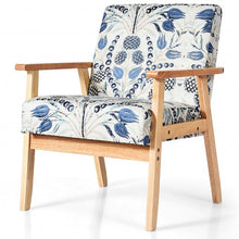 Load image into Gallery viewer, Modern Accent Armchair Fabric Lounge Chair with Rubber Wood Leg-Blue