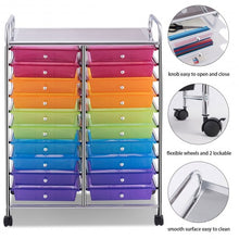 Load image into Gallery viewer, 20 Drawers Storage Rolling Cart Studio Organizer-Multicolor