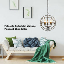 Load image into Gallery viewer, 20" 5 Lights Metal Chandelier with Pivoting Interlocking Rings