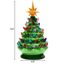 Load image into Gallery viewer, 9.5" Prelit Hand-Painted Ceramic Battery Powered Christmas Tree