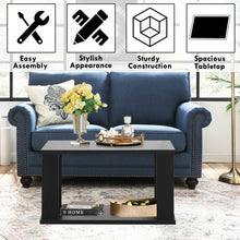 Load image into Gallery viewer, 2-tier Rustic Vintage Coffee Table with Storage Shelf