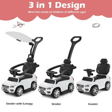 Load image into Gallery viewer, 3 in 1 Kids Ride On Push Car Stroller-White