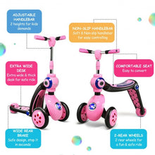Load image into Gallery viewer, 2-in-1 Kick Scooter Balance Trike With 3 Wheel -Pink