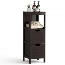 Load image into Gallery viewer, Bathroom Wooden Floor Cabinet Multifunction Storage Rack Stand Organizer-Coffee