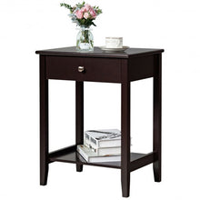 Load image into Gallery viewer, Wooden Nightstand End Table Storage Display -Brown