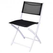 Load image into Gallery viewer, 3 Pcs Folding Garden Patio Table Chairs Set -Black