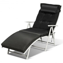 Load image into Gallery viewer, Outdoor Lightweight Folding Chaise Lounge Chair-Black