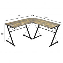Load image into Gallery viewer, 59" L-Shaped Corner Desk Computer Table for Home Office Study Workstation-Brown