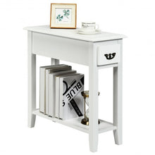 Load image into Gallery viewer, 2 Tier End Bedside Sofa Side Table Narrow Nightstand-White