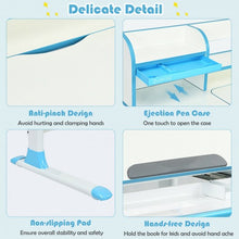 Load image into Gallery viewer, Adjustable Height Study Desk with Drawer and Tilted Desktop for School and Home-Blue