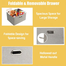 Load image into Gallery viewer, 3-Drawer Fabric Dresser Storage Tower Vertical Foldable Pull Bins-White
