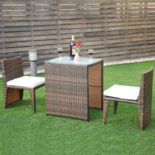 Load image into Gallery viewer, 3 pcs Cushioned Outdoor Wicker Patio Set