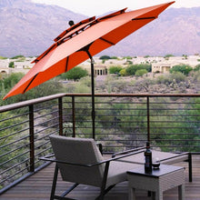 Load image into Gallery viewer, 10ft 3 Tier Patio Umbrella Aluminum Sunshade Shelter Double Vented-Red