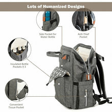 Load image into Gallery viewer, Waterproof Large Diaper Bag Backpack w/ USB Charging