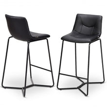 Load image into Gallery viewer, Set of 2 PU Leather Bar Stools Pub Chairs with Metal Legs