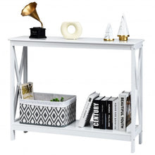 Load image into Gallery viewer, 2-Tier Console X-Design Sofa Side Accent Table-White