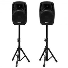 Load image into Gallery viewer, Dual 10" 1600W Powered Bluetooth Mic Speaker Speakers